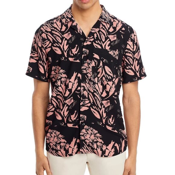 Hugo Boss Men's Ellino Abstract Floral SS Camp Shirt Resortwear Straight Fit Red - Picture 5 of 6
